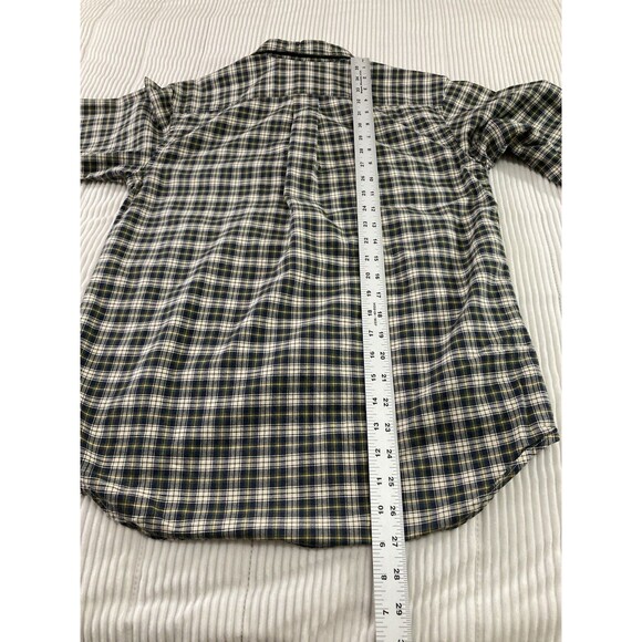 Ralph Lauren Boys L Green Blue Plaid Button Down Oxford Long Sleeve Preppy - Picture 4 of 6